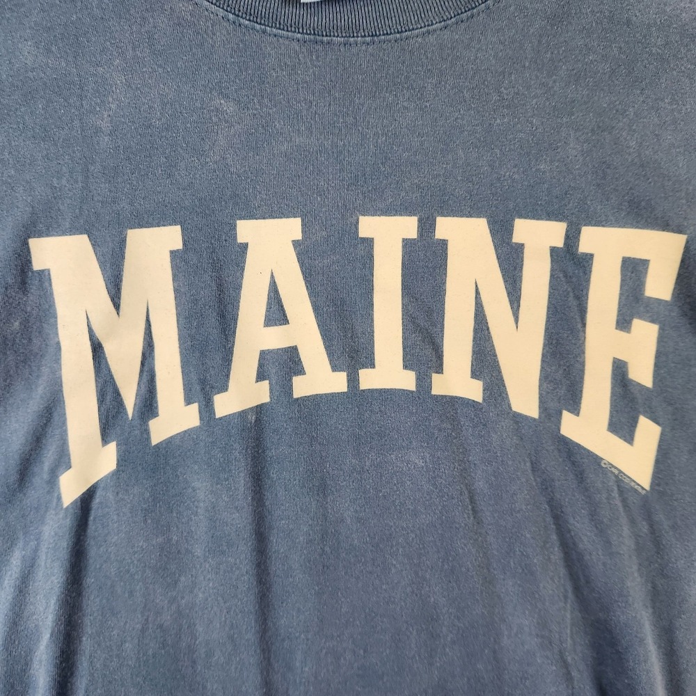Comfort Colors Maine T-Shirt Mens XXL Blue Short Sleeve Graphic Tee State - Picture 2 of 6